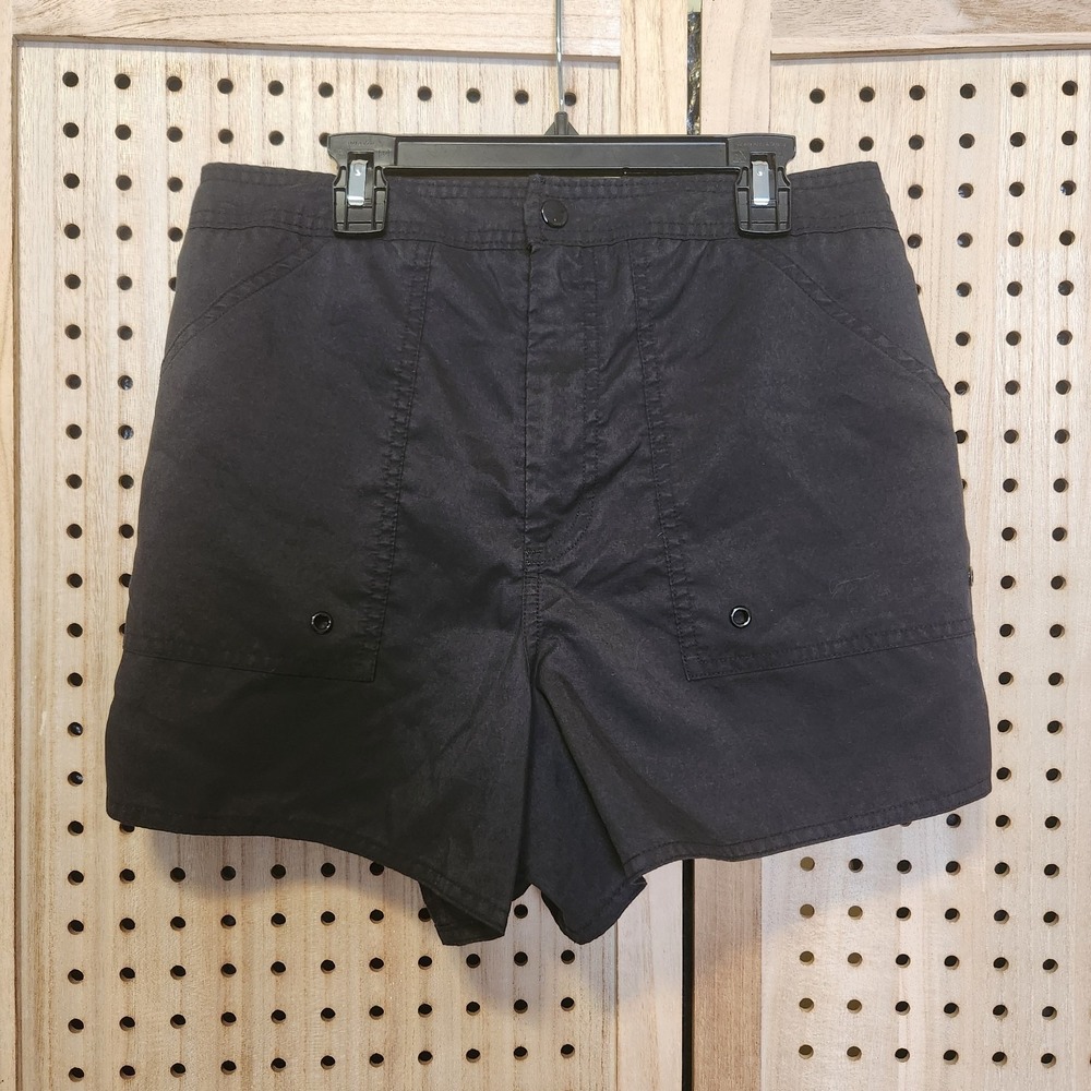 Le Cove Black Women's Cargo Swim Shorts Black Size 14 Lined Beach Resort